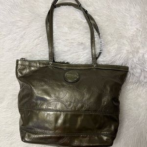 Olive green coach